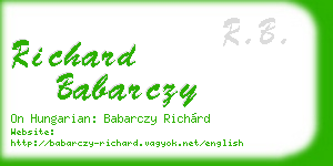 richard babarczy business card